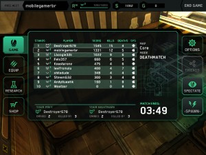 Shadowgun DeadZone mostra quem está usando iOS e quem está usando Android (Foto: Reprodução)