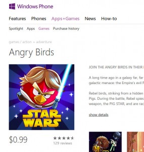 Angry Birds Space e Angry Birds Star Wars para Windows Phone 7 (Foto: Reprodução)